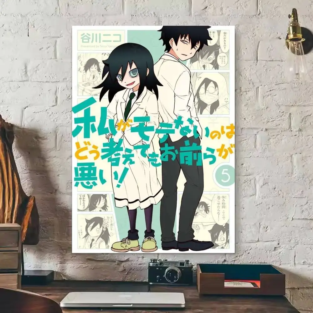 Watamote Anime Poster Poster Waterproof HD Art Wall Decal Self-Adhesive Print
