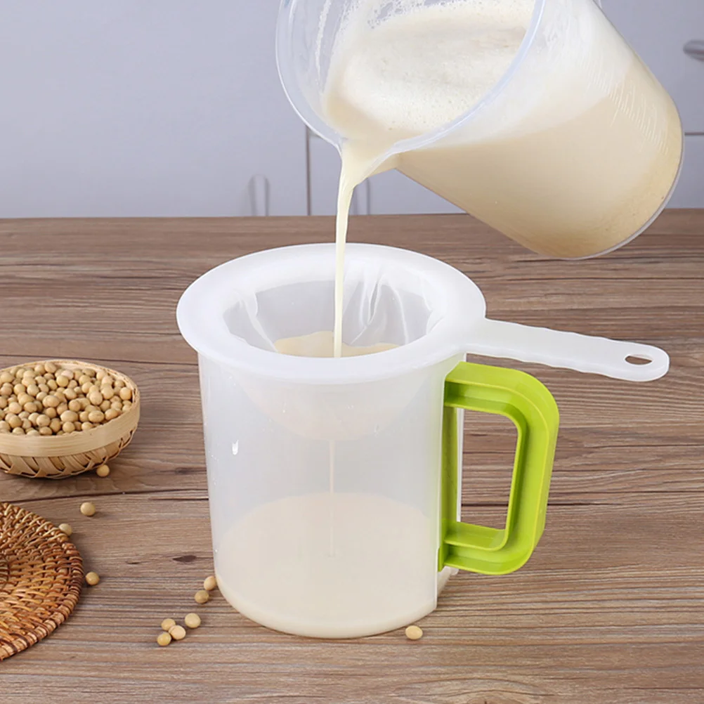 

1Set Multipurpose Soy Milk Filter Cup Food Strainer Nylon Plastic Stainless Steel Mesh for Juice Fruit Tea Yogurt
