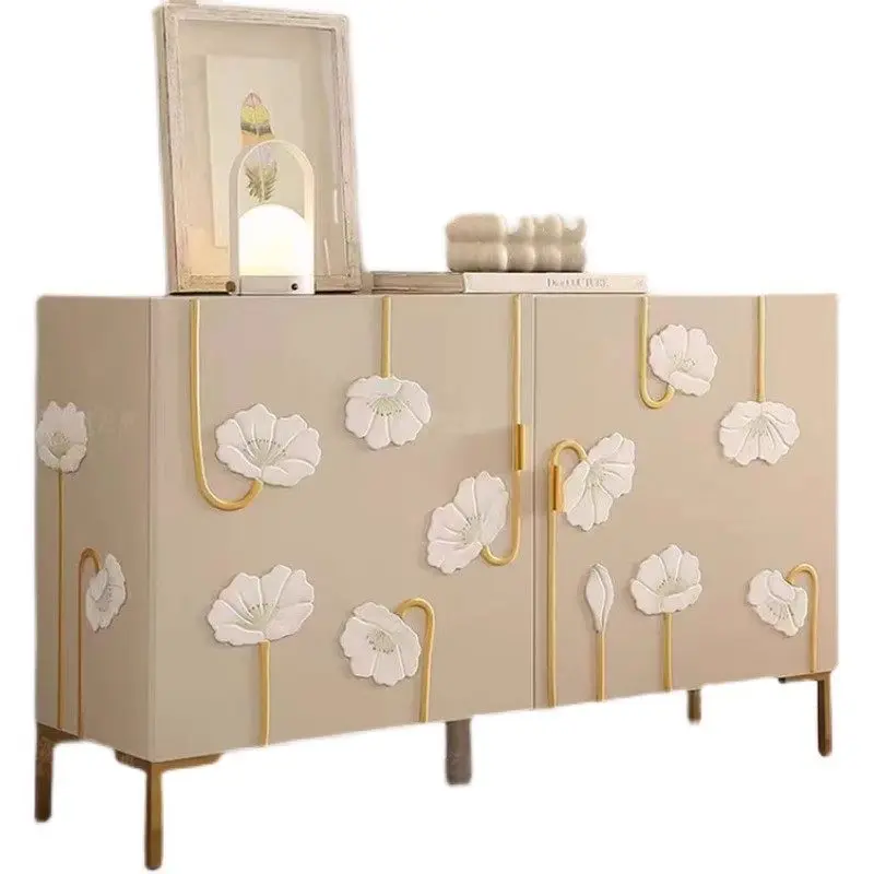 

Creative shoe cabinet engraving can store storage side cabinet household