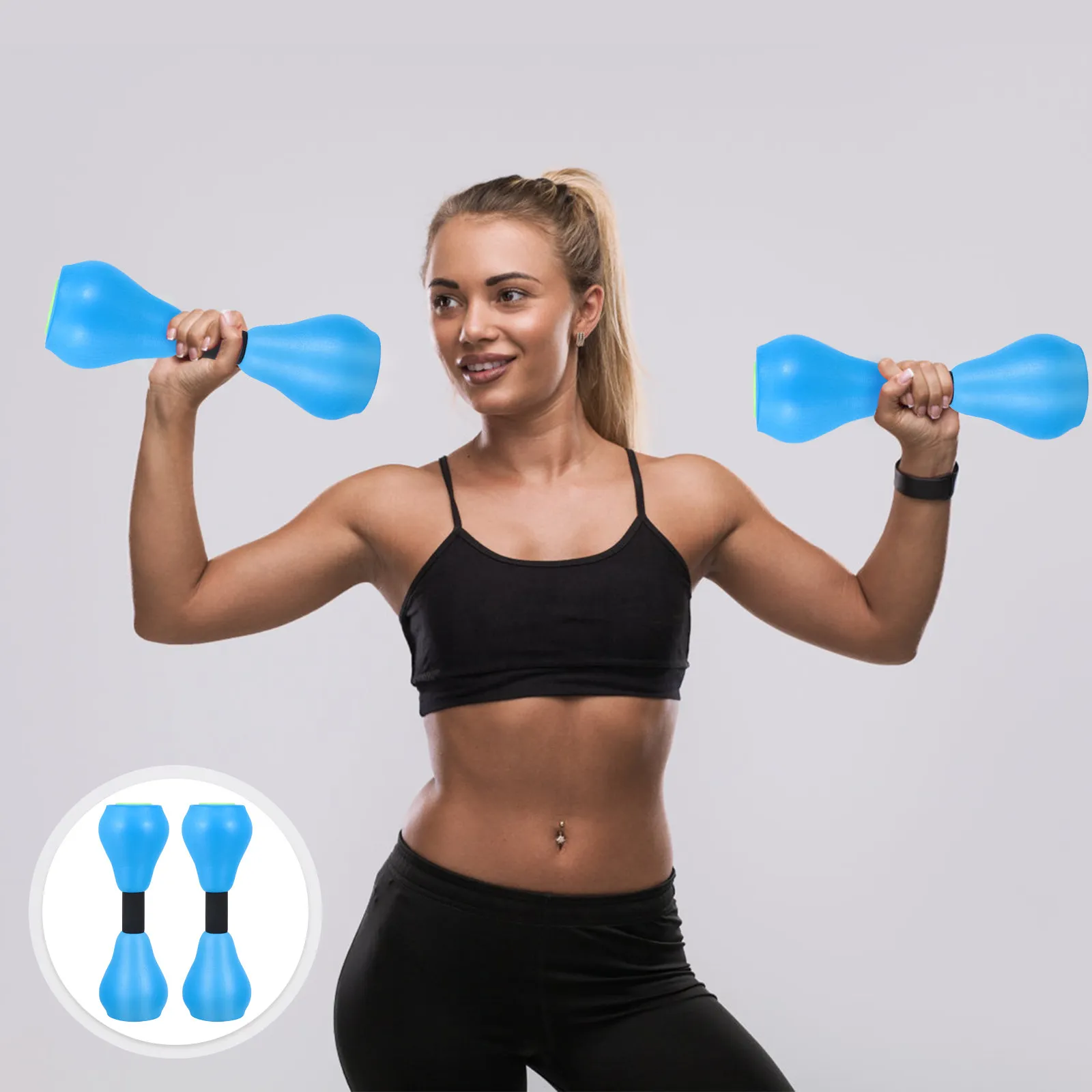 Water Aerobics Dumbbells 2 Pack EVA Foam Hand Weights for Women Swimming Pool Exercise Jogging Fitness