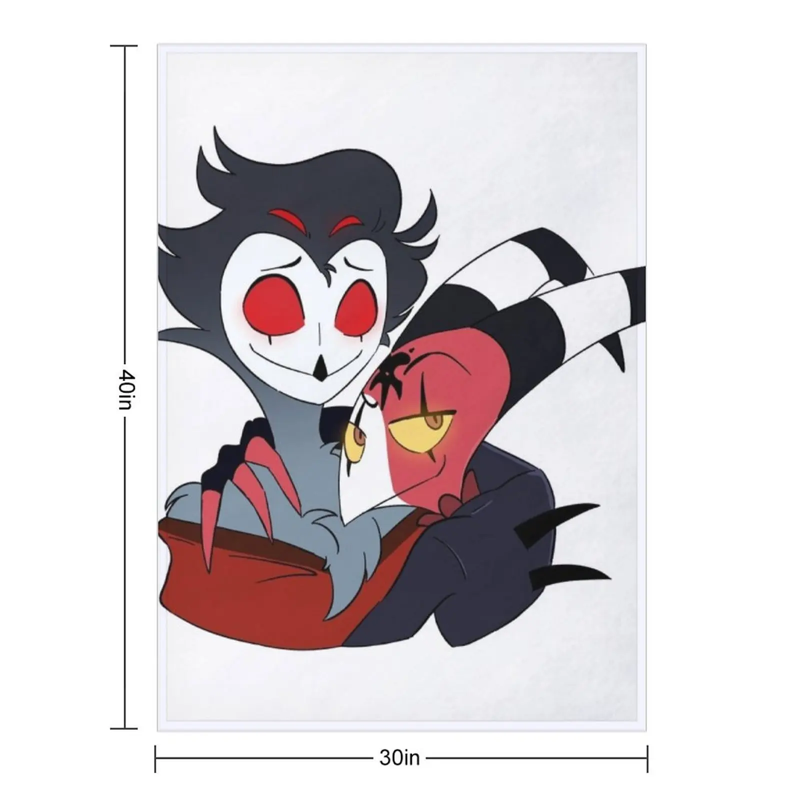 Stolitz Helluva Boss Blitzo and Stolas Hug Throw Blanket Furrys Warm Beach christmas gifts Extra Large Throw Blankets