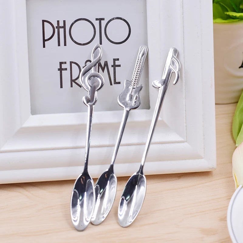 6-7pcs 12cm 4.7inch Creative Coffee Tea Spoon Music Symbol Handle Stainless Steel Teaspoons Drinking Tools Kitchen Xmas Gifts