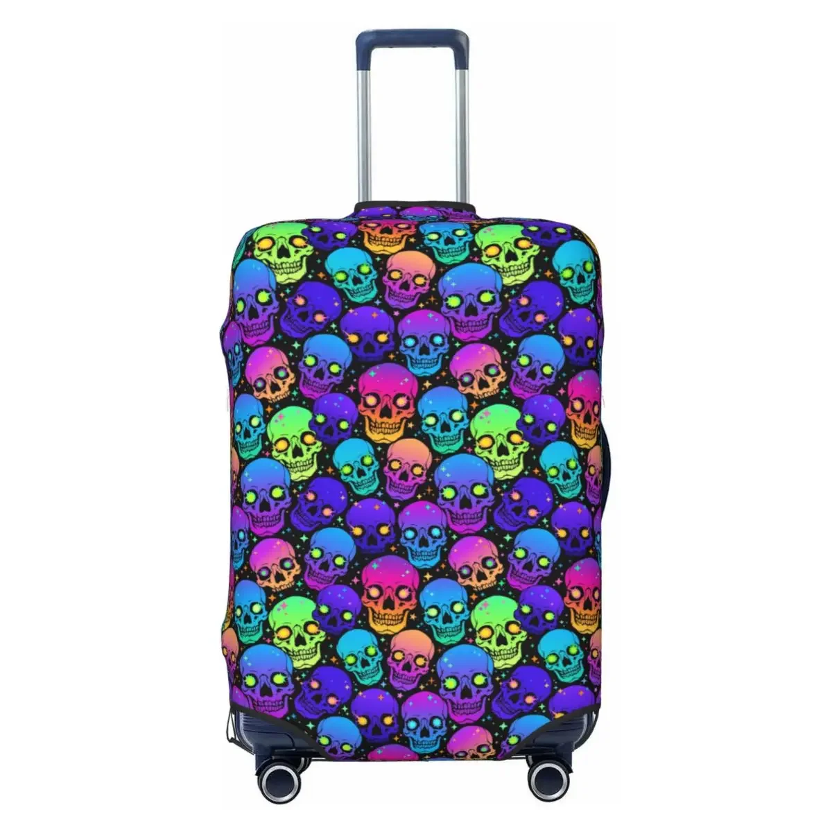 

Custom Colorful Horror Skeleton Gothic SKull Luggage Cover Protector Fashion Travel Suitcase Covers for 18-32 Inch