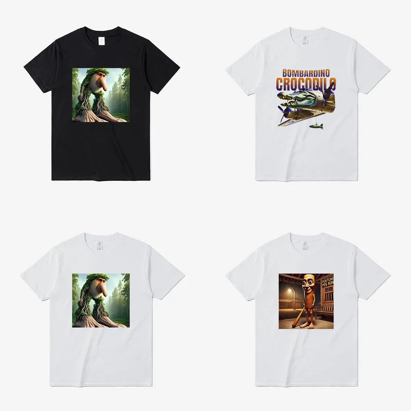 

Рубашка Tungtung Sahurt, летние костюмы, футболка Bombardino Brr Brr Lirili Larila Tungtun для мужчин и женщин, высокое качество