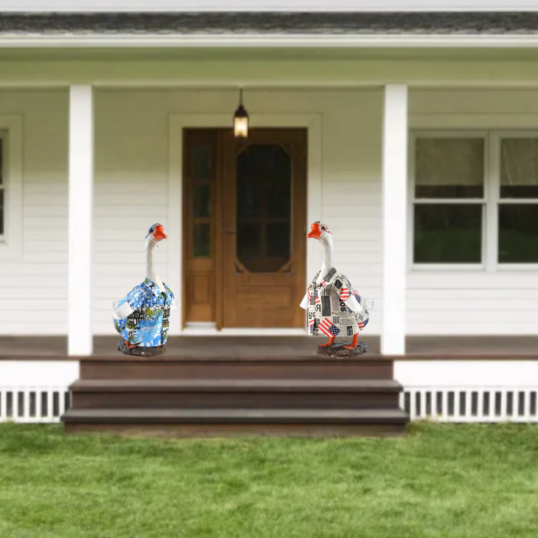 

Goose Outfit for 23" Porch Goose, Summer Beach Goose Outfits with Hat Garden Porch Goose Clothes for Garden Lawn Yard Decoration