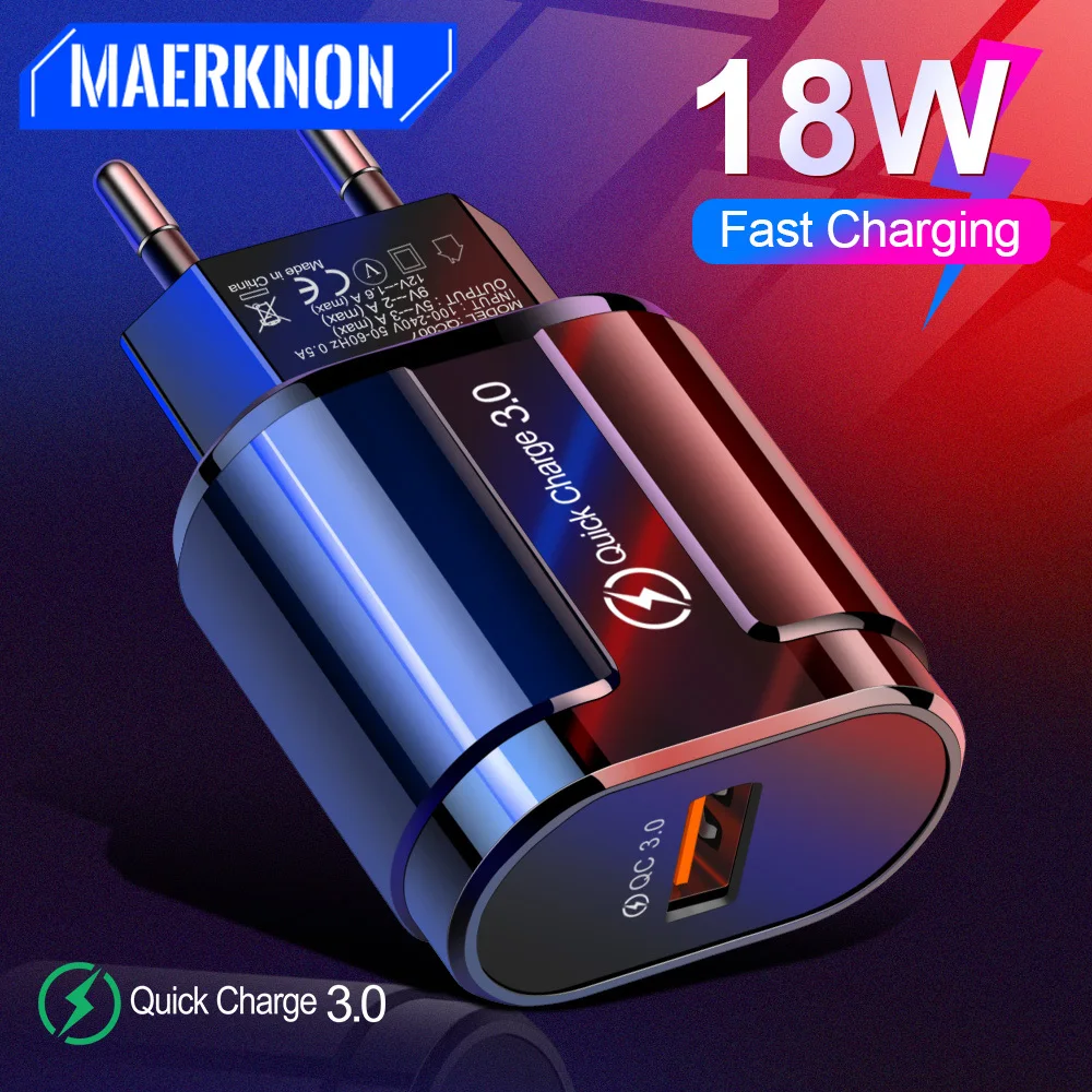 Quick Charge 3.0 4.0 USB Charger Universal QC 3.0 18W Fast Charging Adapter Wall Mobile Phone Charger For iPhone Samsung Xiaomi