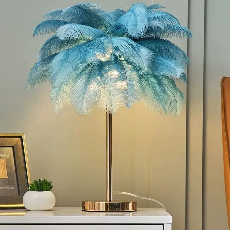 

Cross-border Internet celebrity feather small table lamp
