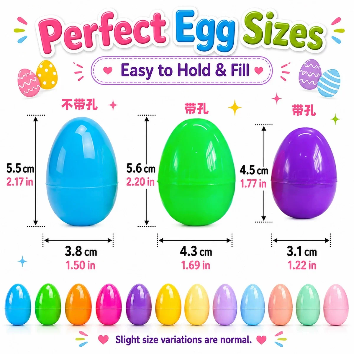 10/50/100 Pcs Fillable Easter Eggs Pack with Hinge Bulk Colorful Plastic Easter Eggs, Perfect for Easter Egg Hunt, Random Color