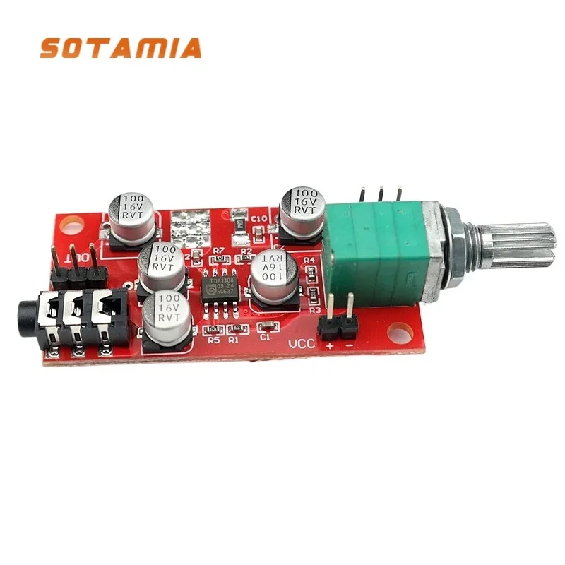SOTAMIA TDA1308 Headphone Amplifier Board with Volume Adjustment Power Switch Can Be Used As A Power Amplifier Preamplifier