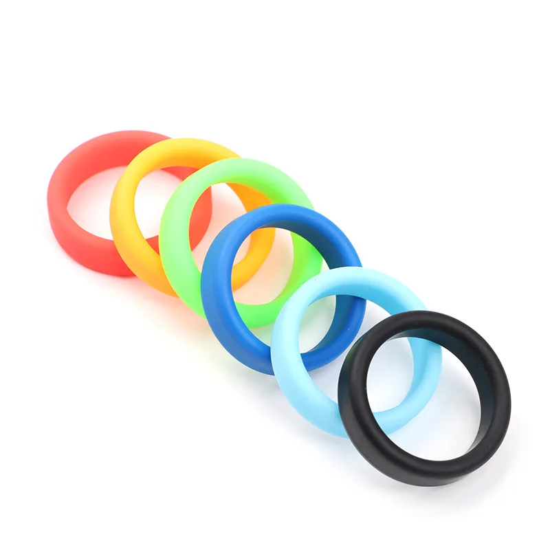 6 Color Penis Ring Delay Ejaculation Silicone Reusable Semen Cock Rings on for Men Enlargement Sex Toys For Men Couple Rings