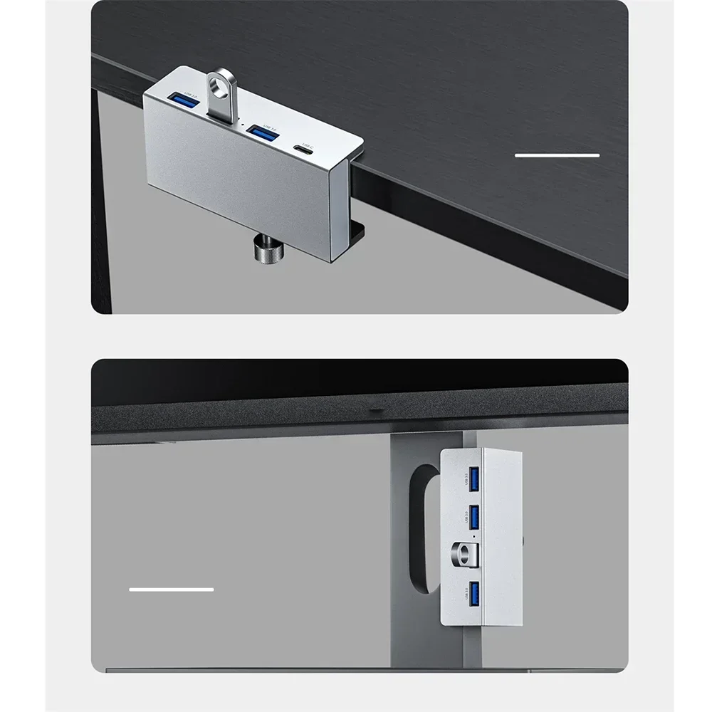 

6Ports USB 3.0 HUB with Power Supply USB3.0 Splitter Adapter Clip-type Multi Splitter High Speed Data Transmission for Laptop