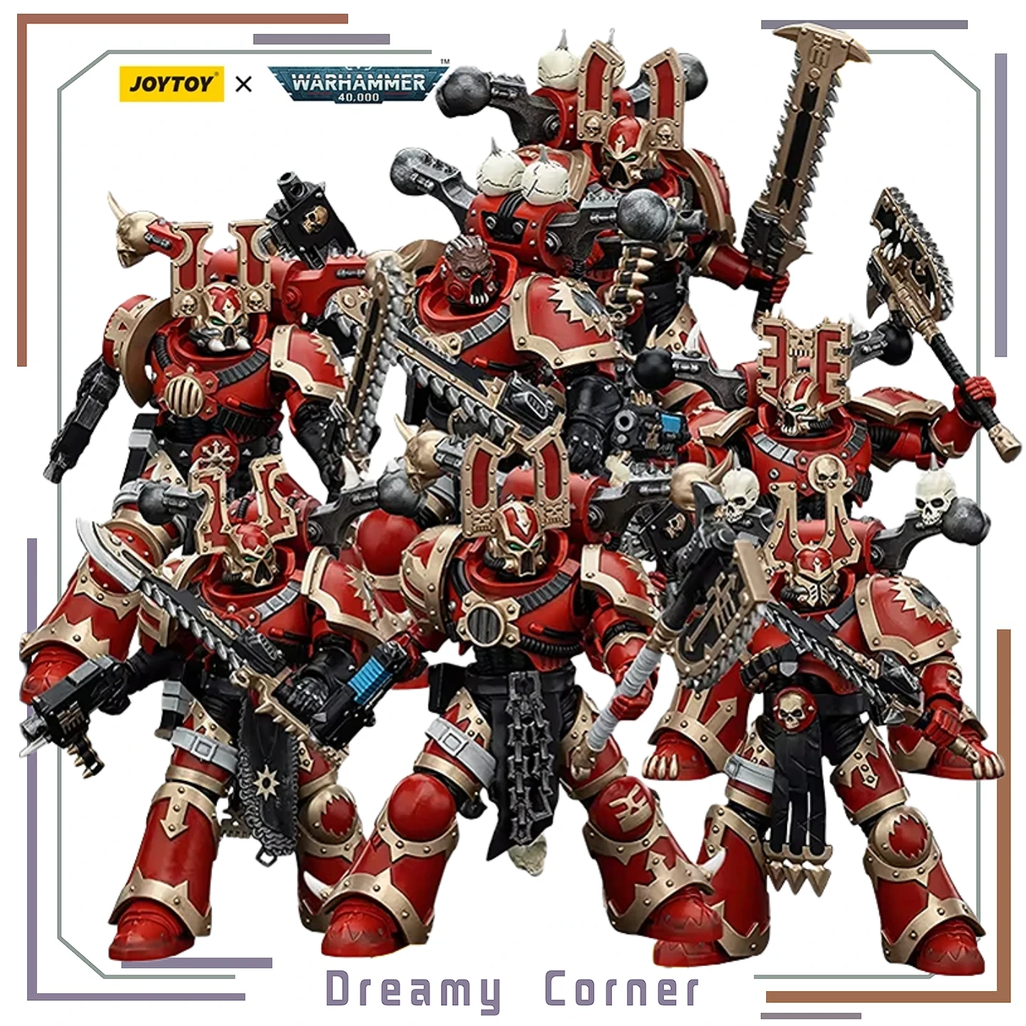 【In stock】 JOYTOY Warhammer 40K 1/18 Action Figure World Eaters Khorne Berzerker 7PCS Anime Figure Model Toys