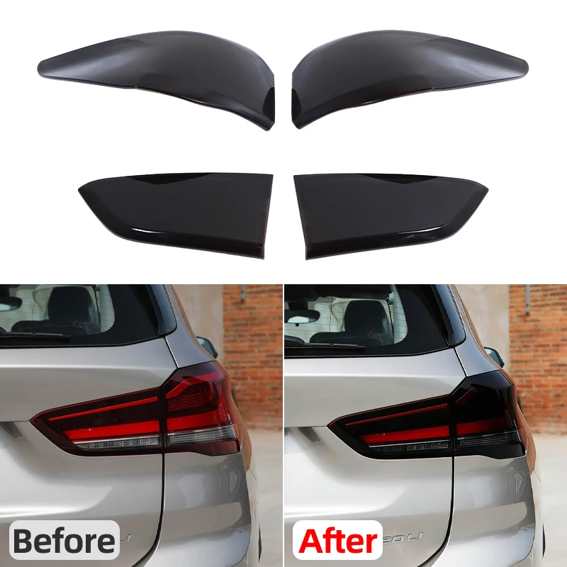 For 2020-2022 BMW X1 F48 F49 Taillight Protective Cover Rear Taillight Smoked Black Decorative Cover ABS Car Styling Accessories