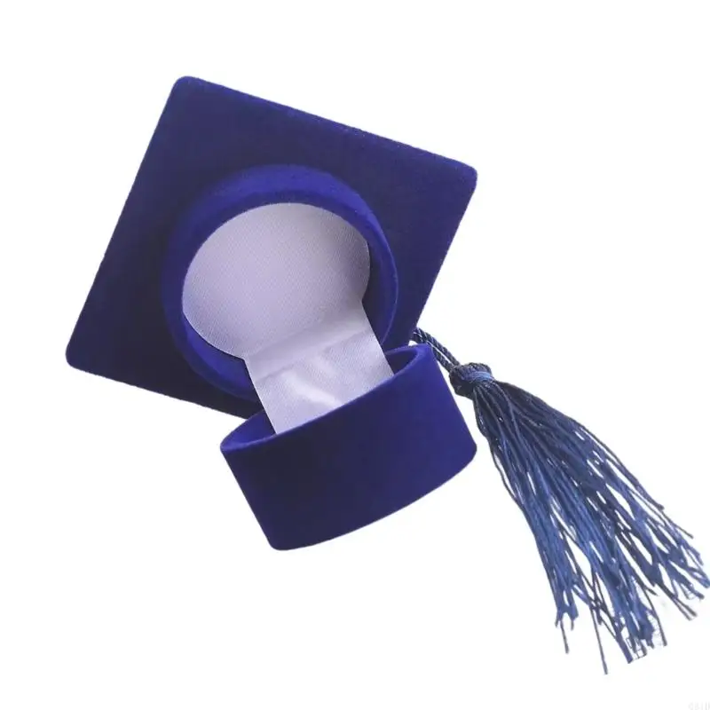Creative Graduation Cap Rings Holder Jewelry Box Small Storage Case Suitable for Multiple Rings and Small Accessories