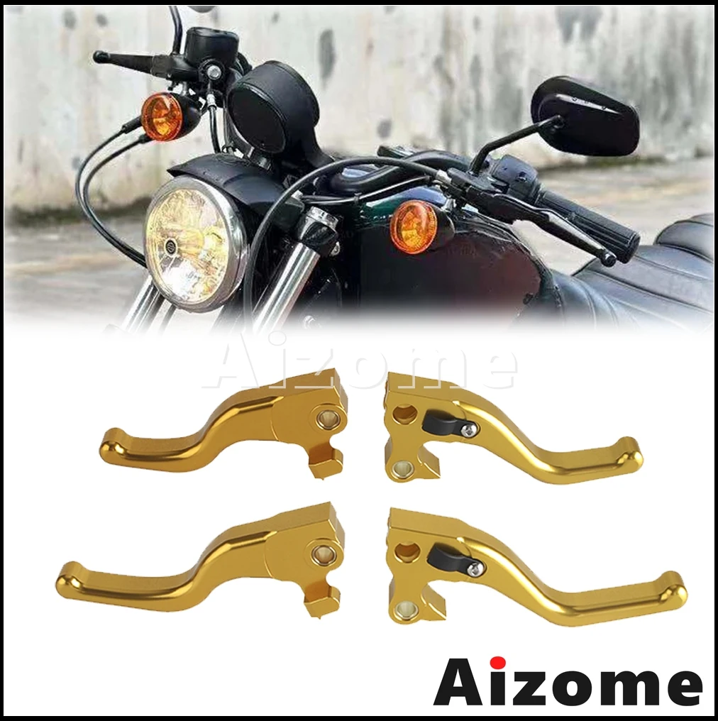 

2-3 Finger Motorcycle Shorty Front Control Handle Lever Clutch Brake Levers For Harley Sportster 48 72 XL 883 XL 1200 2004-2013