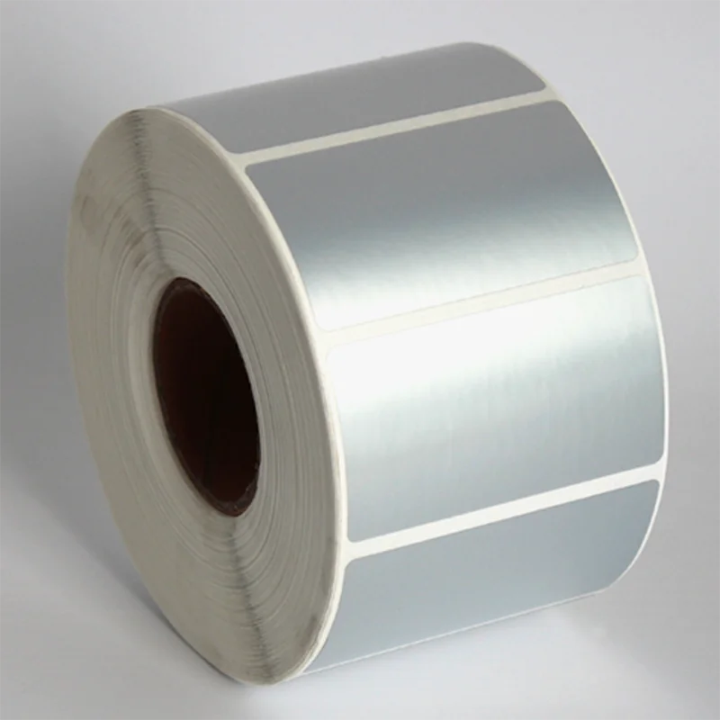 1Roll/pack Matte Silver Sticker Blank PET Labels for Thermal Transfer Printer Barcode Labels Office Supplies(Not thermal paper)