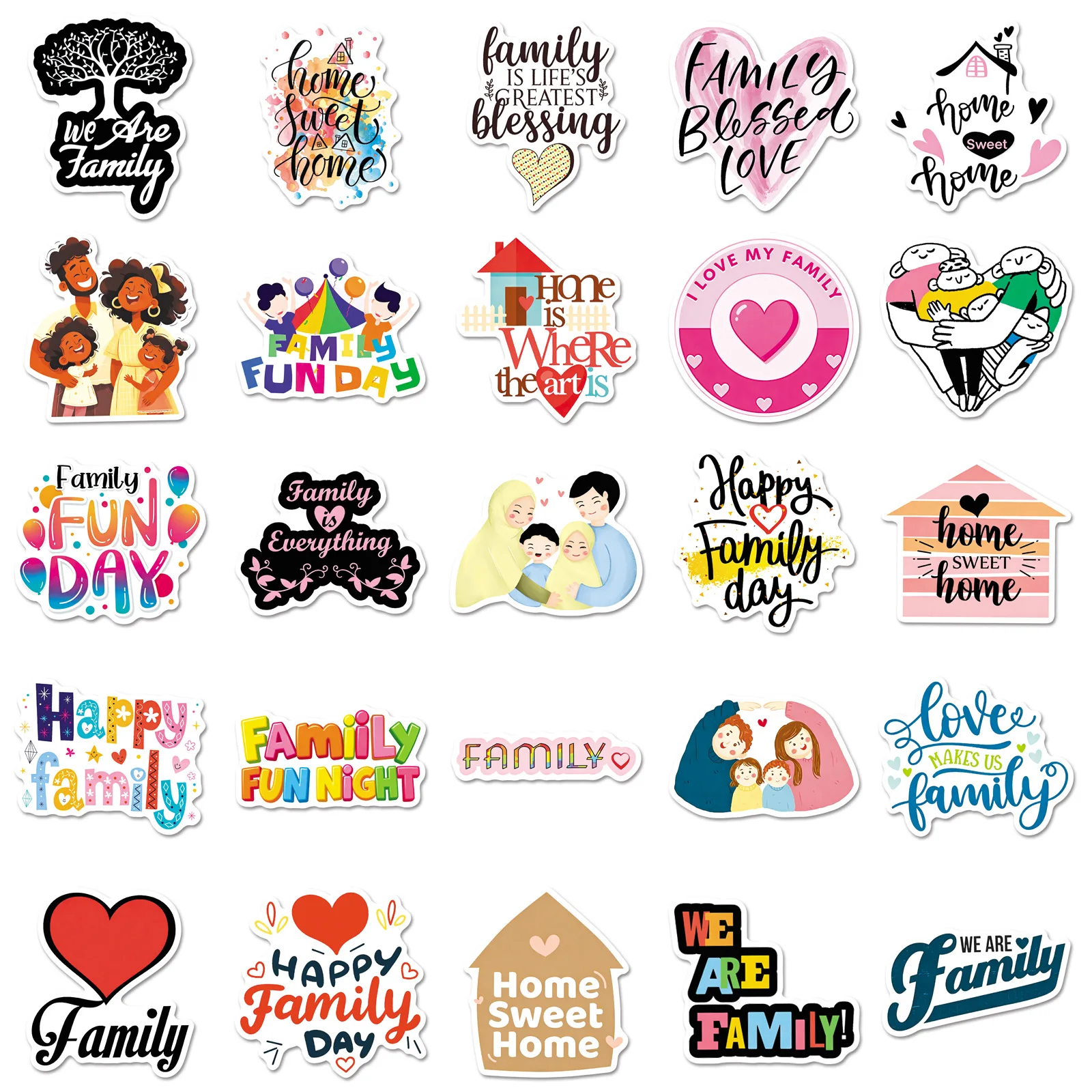 10/50PCS Family Text Slogans Graffiti Stickers Positive Energy English Sentences Sticker for Computer Notebook DIY Toys