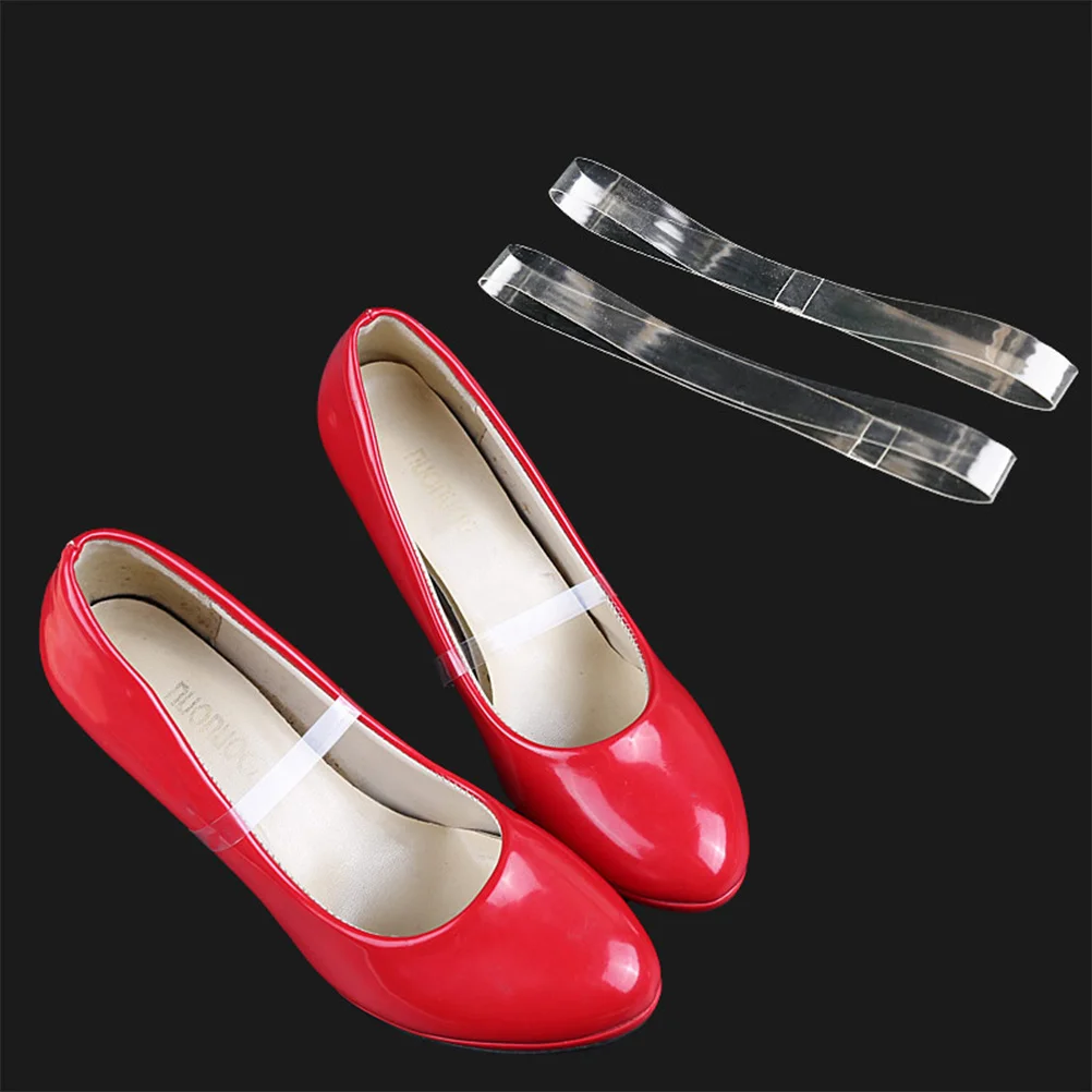 Women's Invisible Shoe Straps Hold Loose High Heeled Shoes (Transparent) Transparent shoe bands elastic shoe straps