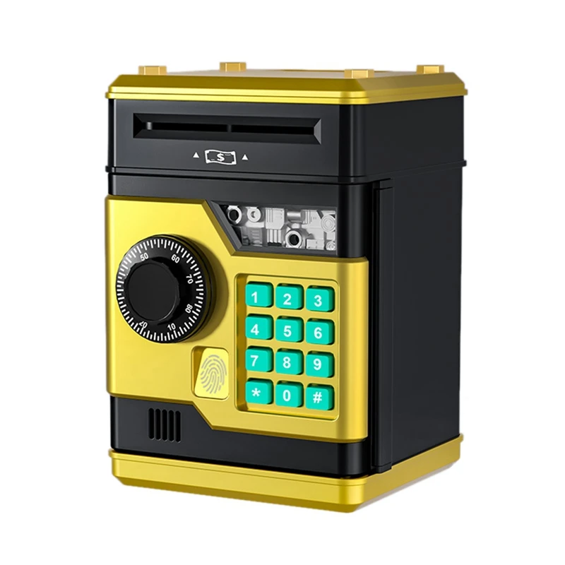 Cofrinho eletrônico completo com senha atm, caixa de dinheiro segura com impressão digital inteligente, banco automático para crianças, presente, caixa de dinheiro