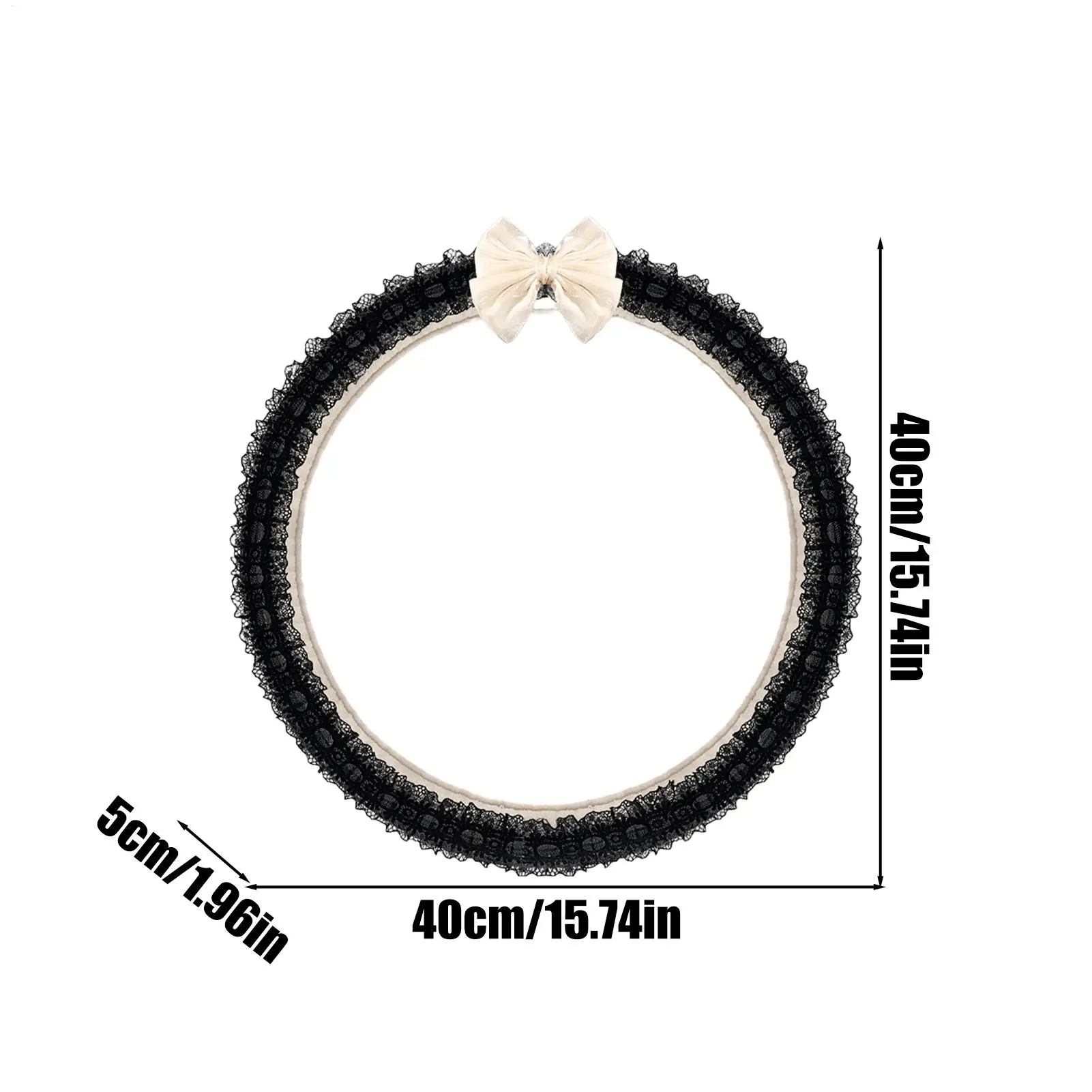 For  RV 15 Inch Steering Wheel Cover Non-Slip Universal Cute Lace Bowknot 15in Car Steering Wheel Cover For Women Girls Daily view 6
