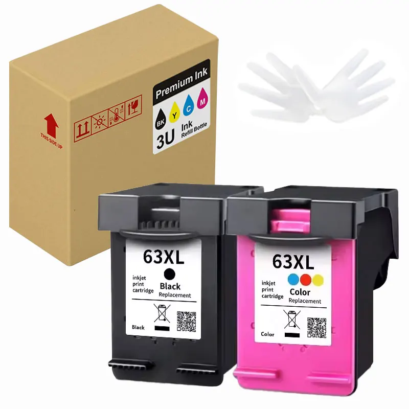 3U 63 63XL Ink Cartridge for HP Deskjet 1110/1111/1112/1113/1114/1115/3830/3831/3832/3833/4650/ 4511/4512/4512/4513 Printer