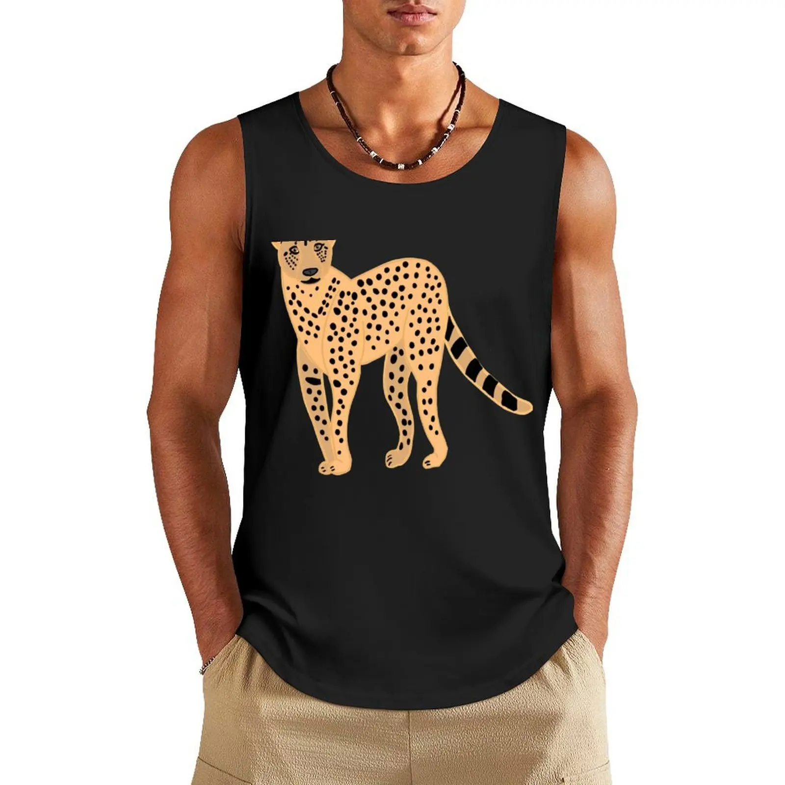 

Cheetah - Cartoon Tank Top anime basketball clothing Men's t-shirts