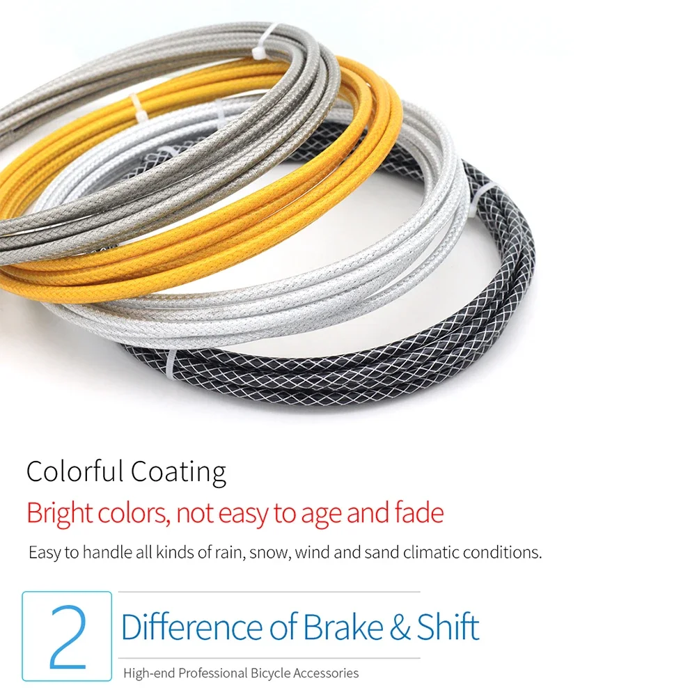 

MTB Road Bicycle Bike Brake Cable Kit Control Line Cold Weather Resistant Suitable For Road Bike Mountain Bike Silvery Color