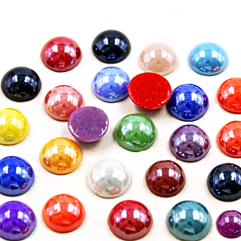 Mix Colors Sizes Ceramic Imitation Pearls 2/3/4/6/8/10mm Non Hot Fix Half Round Bead Glitters For Nail Art DIY Crafts Decoration