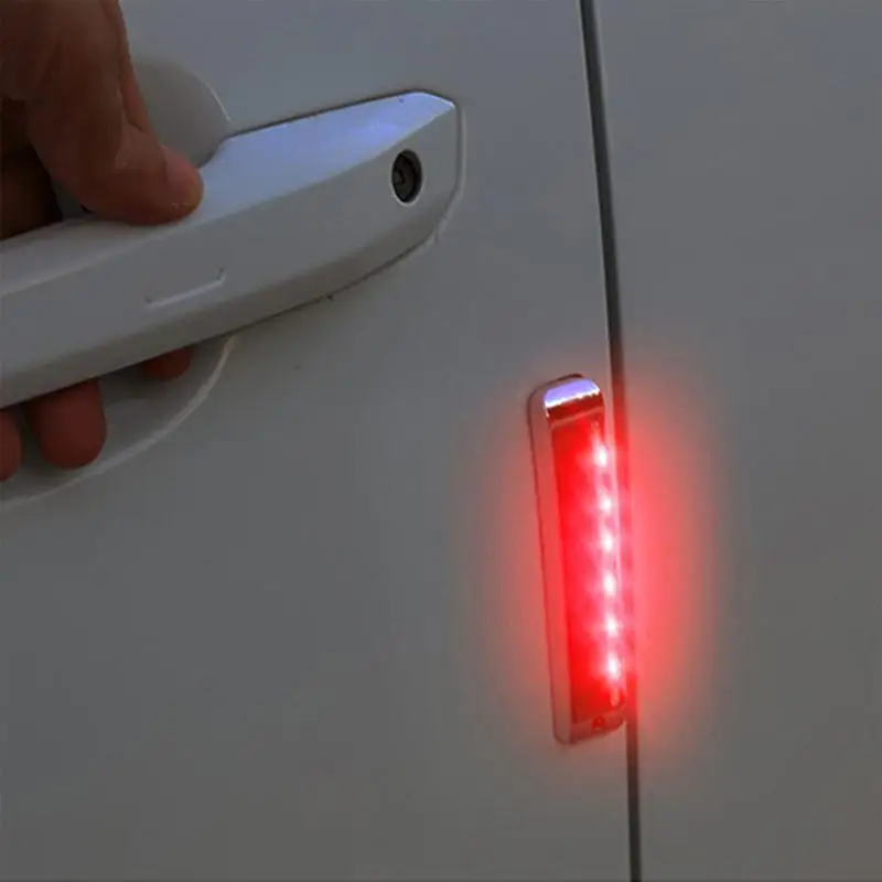 Car Door Warning Light LED Solar Flashing Lights Car Strobe Light Auto Exterior Decoration For Removing Static Electricity