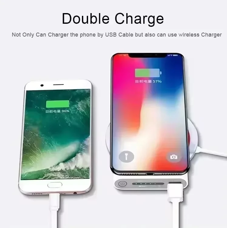 Power Bank nirkabel 200000mAh dengan pengisian daya Cepat dua arah, baterai eksternal Tipe C IPhone portabel, Samsung Huawei