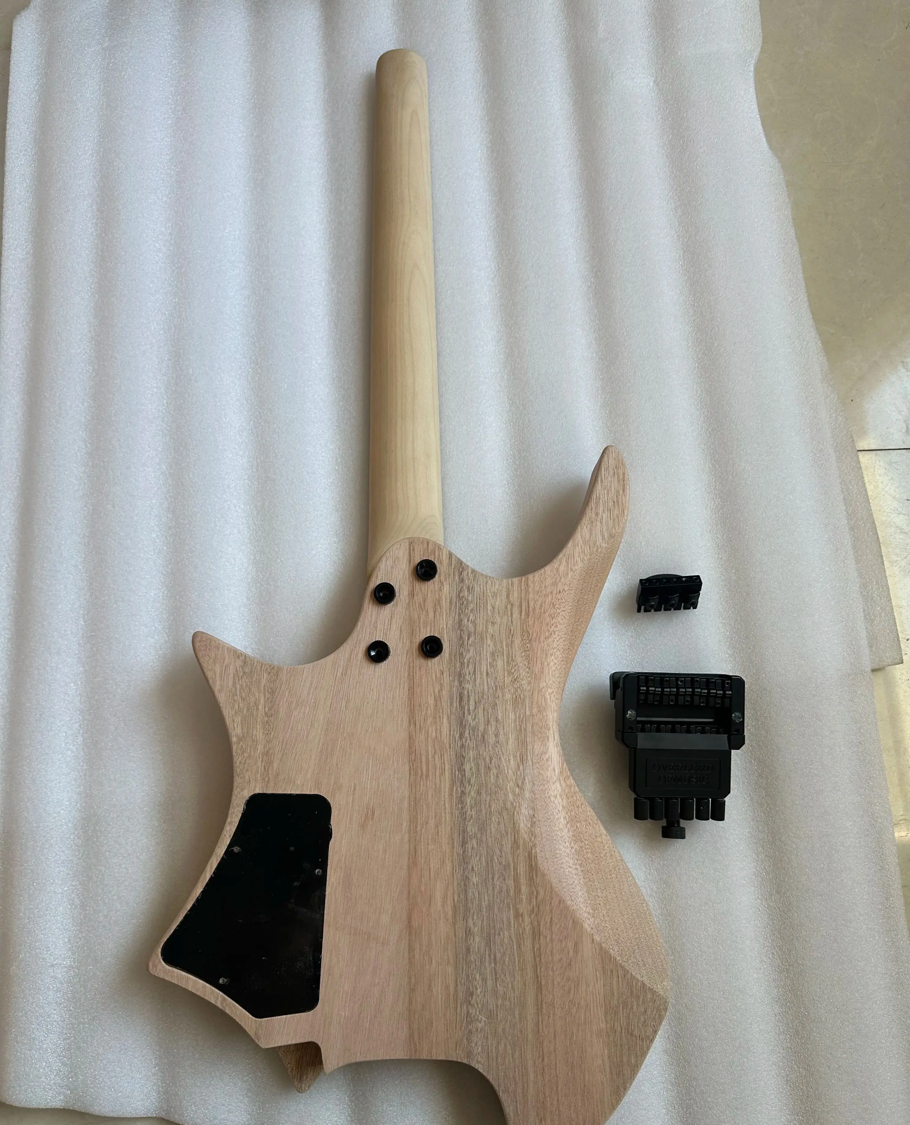 Blank Headless Electric Guitar, Unfinished,Professional Luthier,DIY Guitar Kit, Body,Neck, Bridge, Top Nut, Pickguard, Brand New