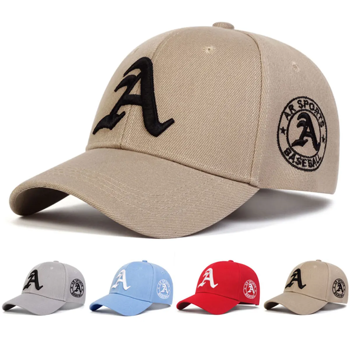 1piece Unisex Gothic Letter A Embroidery Baseball Cap Outdoor Adjustable Sunscreen Leisure Hat Spring Autumn Travel Vacation