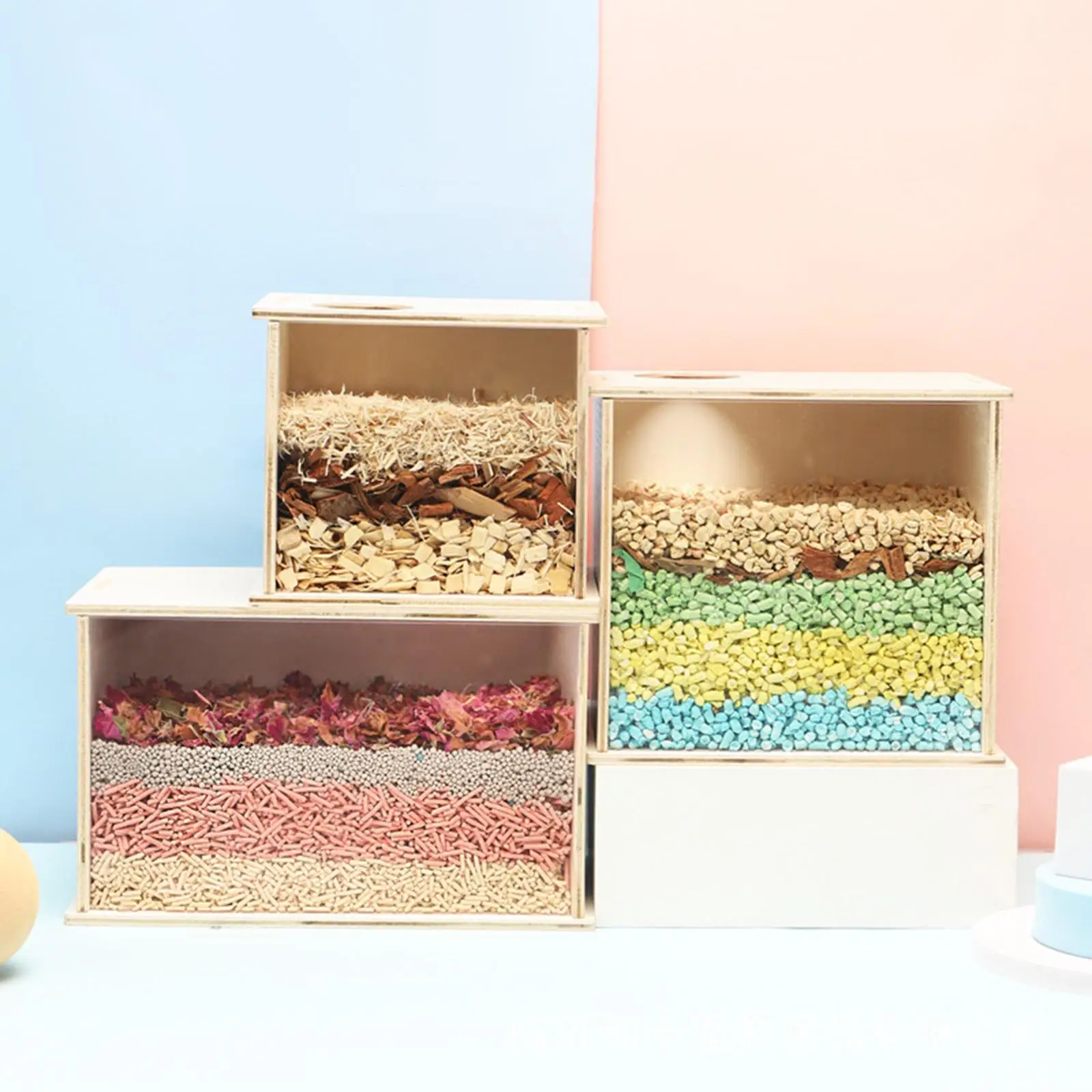 Hamster Sand Bath Box Hutch Easy to Clean Clear Digging Room Litter Box for Small Animals Dwarf Hamster Chinchillas Gerbils Mice
