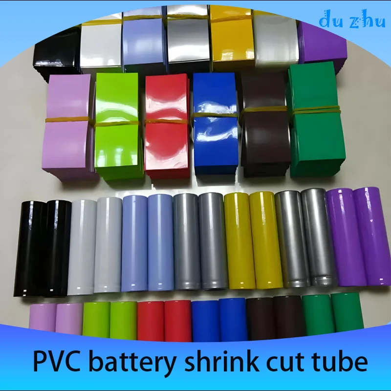 PVC Battery Wrap FilmTape Precut Shrinkable Sleeve Protect Pipe Cover Heat Shrink Tube for Batteries 18650/26650/21700/No.5/No.7