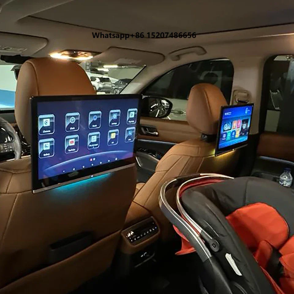 13.3inch Car Headrest  HDMI Input Output 2GB+32GB / 4GB+64GB Wifi 4K Full Touch Screen Rear Seat Entertainment System