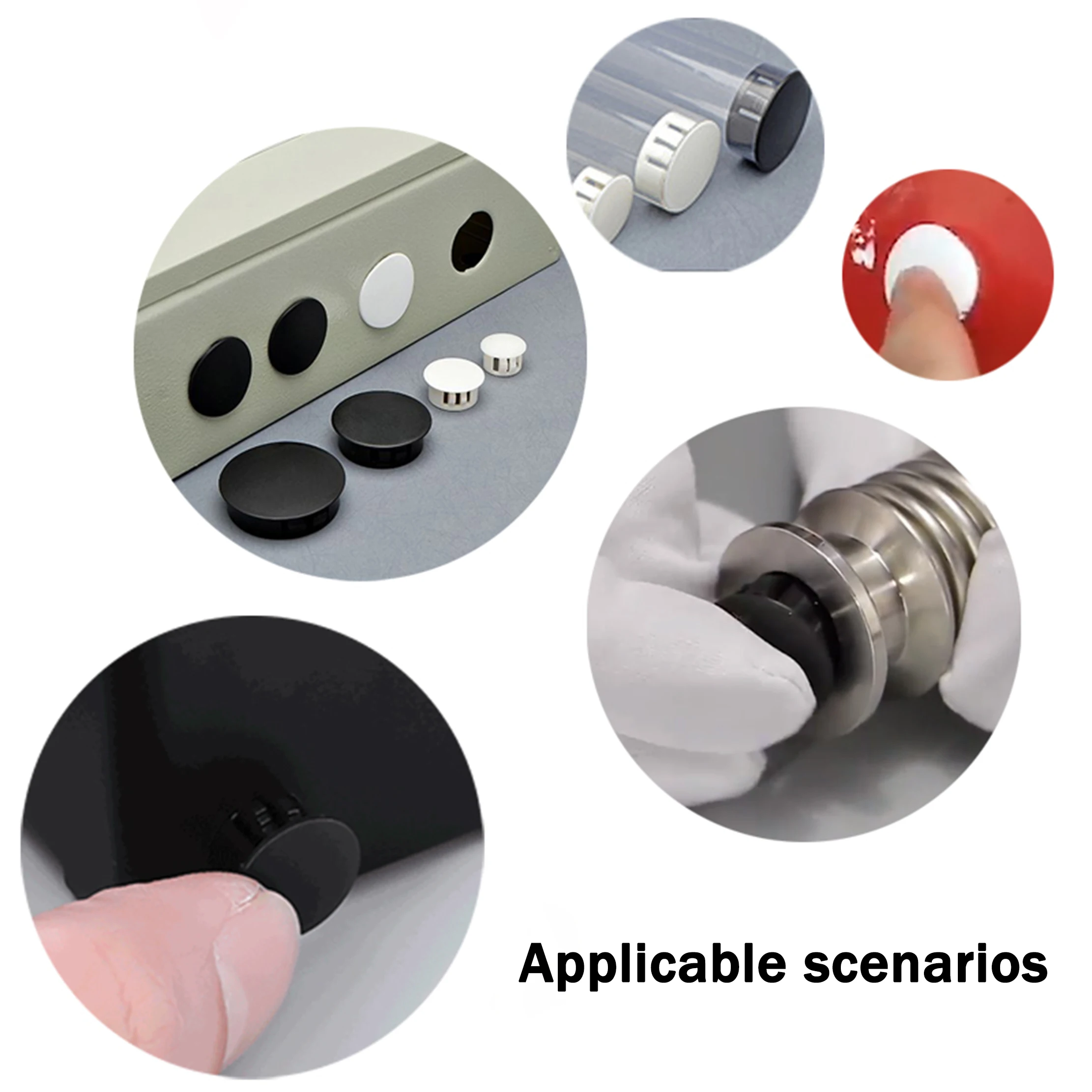 Snap-on Hole Plug 5mm~100mm Round Nylon Plastic Blanking End Caps Tube Pipe Inserts Plug Bung