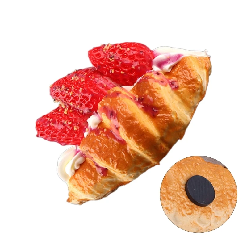 Artificial Croissants Fake Toy Simulation Croissants Fake Bread Photography Props for Decoration and Bakery Display