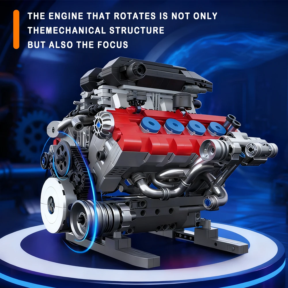 Bloques de construcción de maquinaria de motor SF90, juegos de ensamblaje técnicos de alta tecnología, modelo de ladrillos, juguetes, decoración de escritorio, regalo de Navidad para niños