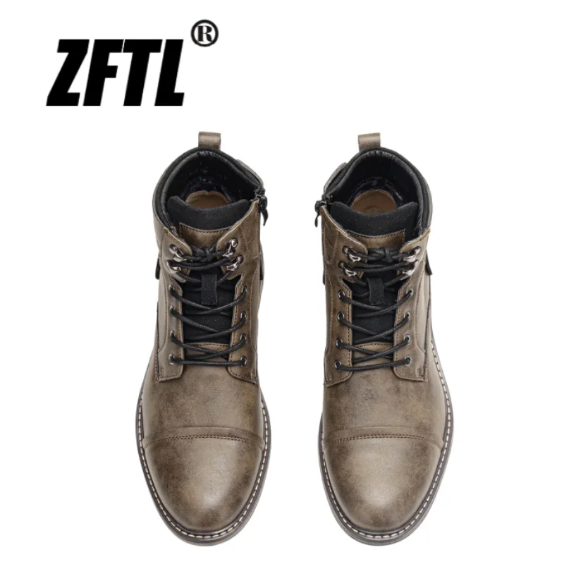

ZFTL Новые мужские базовые ботинки, мужские повседневные рабочие ботинки, мужские ботинки большого размера в пустыне, мужские ботинки в стиле вестерн, мужские ботинки на шнуровке 2025