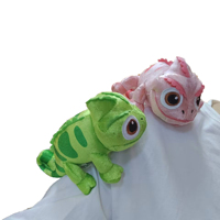 17cm Pascal Rapunzel Chameleon Lying Shoulder Pink Plush Toy Stuffed Doll Toys Kawaii Pascal Decor Boys Girls Birthday Xmas Gift