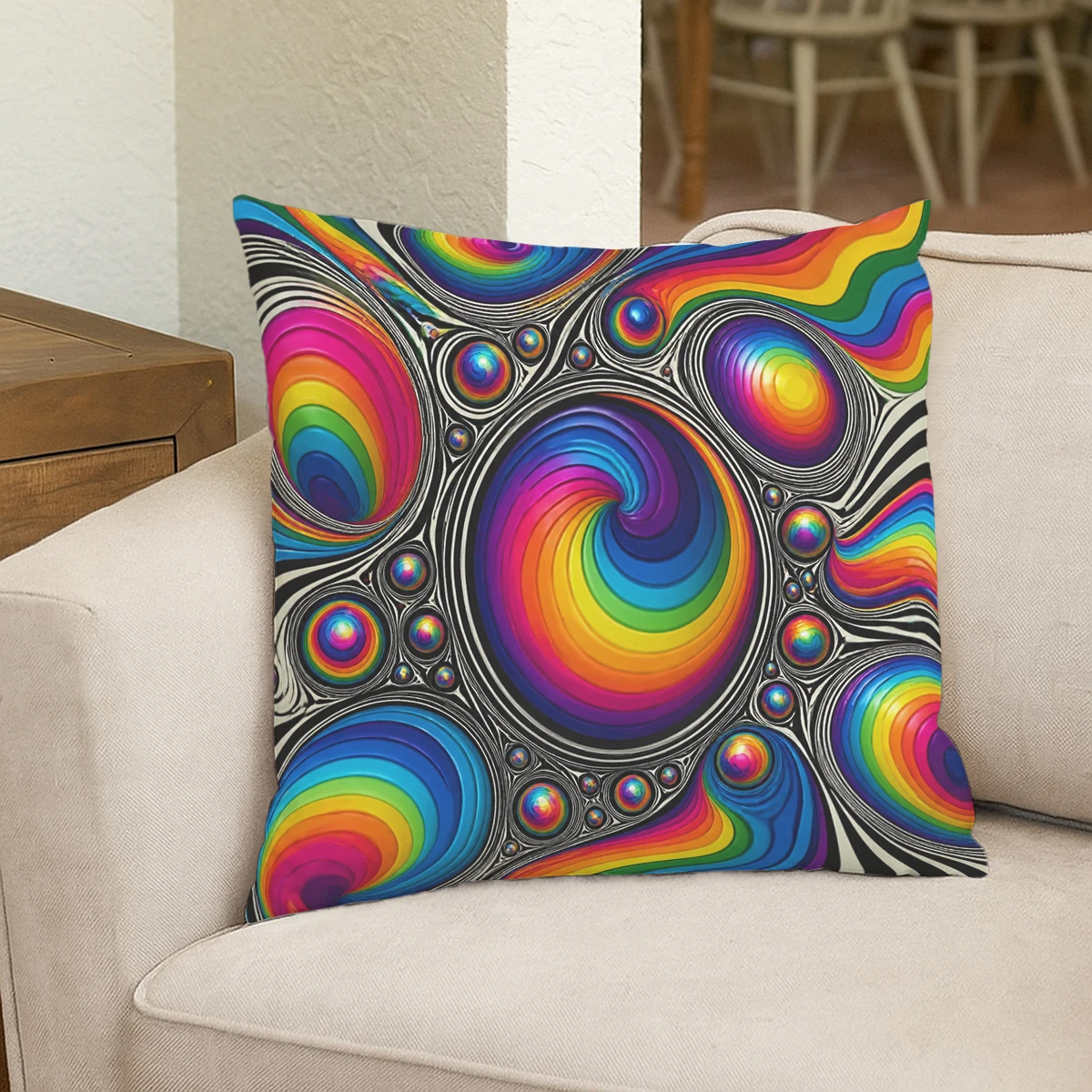 Vibrant Fruit Pattern Polyester Pillow Cover - Cute Decorative Pillow Case for Couch, Sofa, Bedroom & Living Room Decor