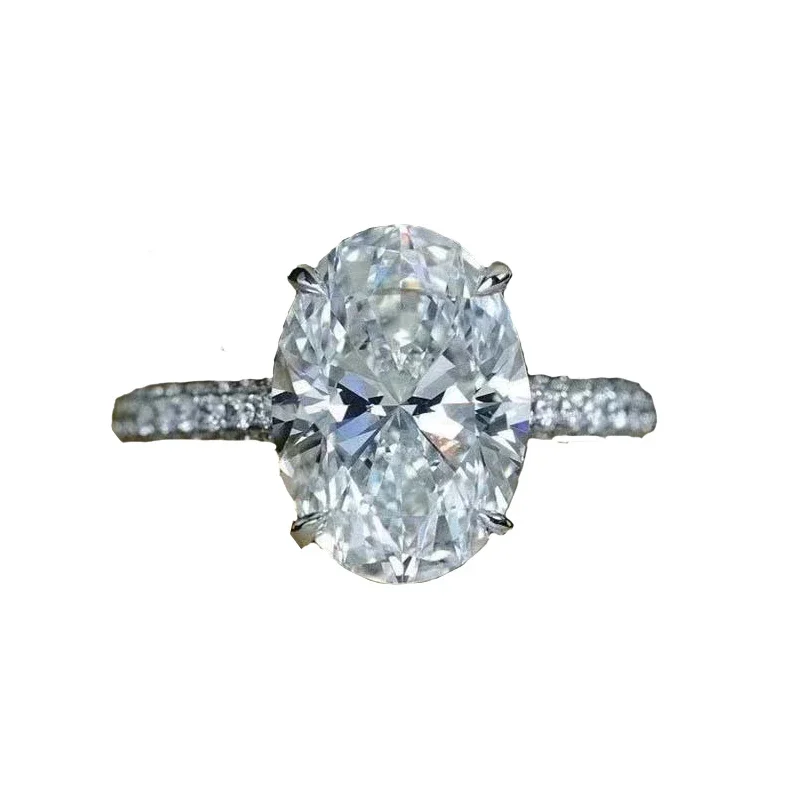 

Halo pt950 платиновое овальное 4ct лабораторное кольцо с бриллиантом, обручальное кольцо, кольца с камнем для женщин, свадебные украшения, подарок