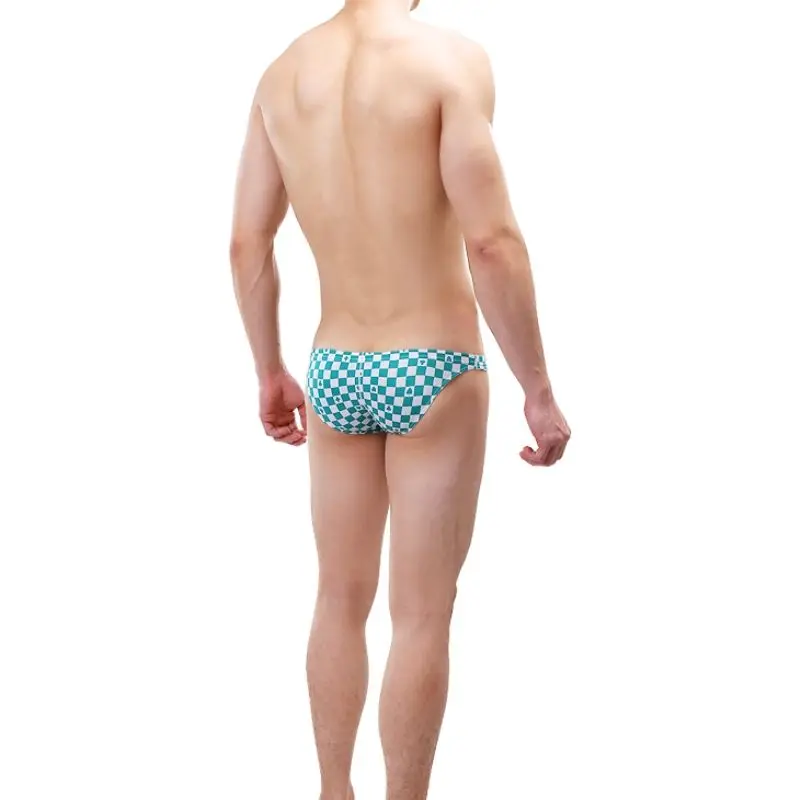 Men's Briefs Ice Silk Plaid Horny Underwear Bulge Pouch Calaoncillos Para Hombre Slip Homme Mutande Uomo Sexys Panties Cueca image 3