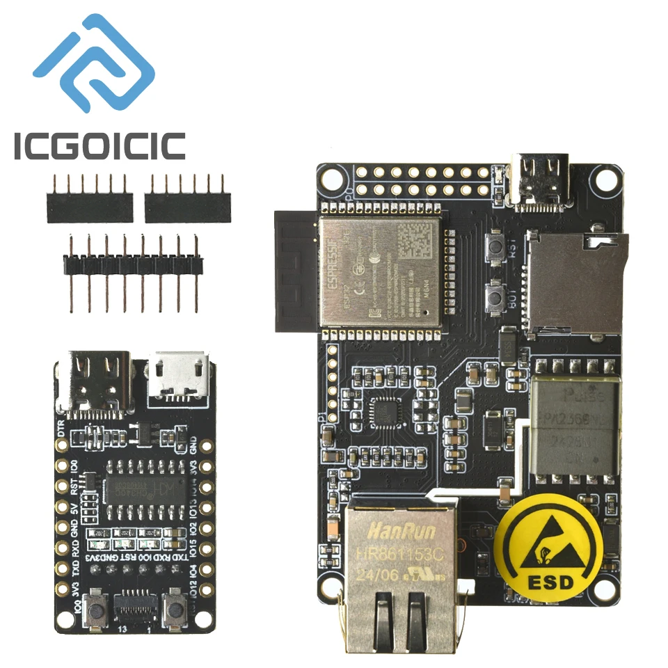 

TTGO T-Internet-POE ESP32 Ethernet Adapter LAN8720A Development Board Downloader Expansion Module Programmable Hardware
