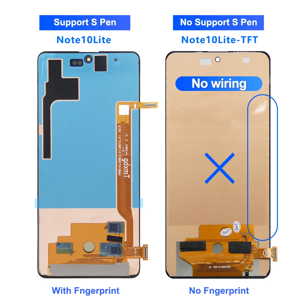 Nota 10 Lite 6.7 ''Per Samsung Per AMOLED Note10 Lite N770F N770F/DS Display LCD Touch Screen Digitizer Assembly sostituzione