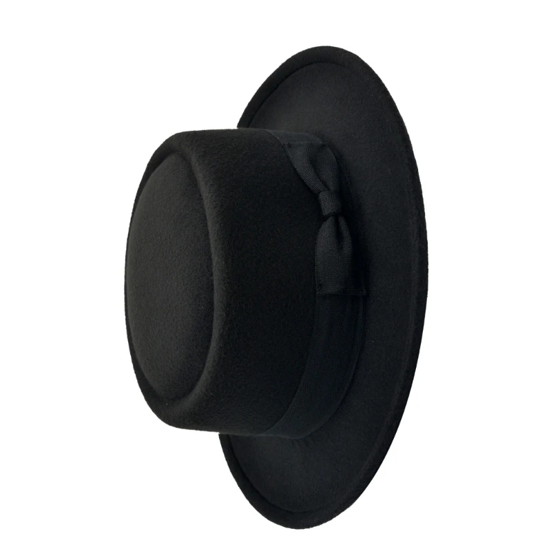 Western Pork Pie Hat Black Wide Brimmed Dress Up Pork Pie Hat Surprise Gift for Boyfriend Father Uncle Casual Hat