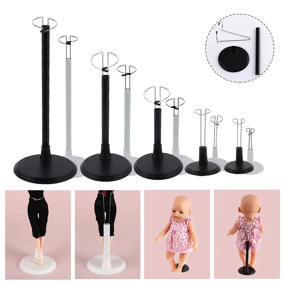 Practical Metal White Black Toy Store Display Stand Holder Doll Bracket Adjustable