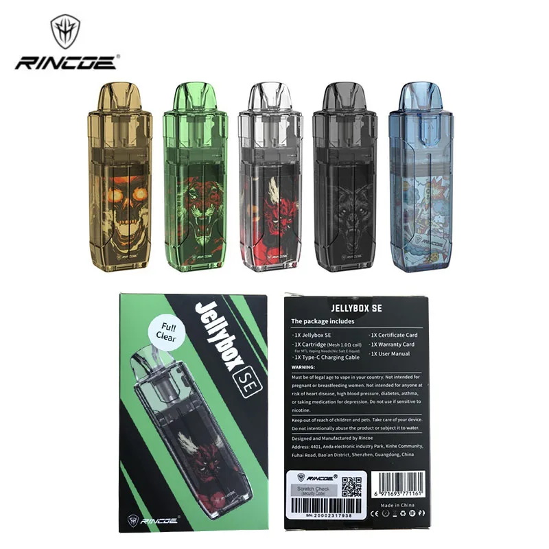 

3pcs/lot Rincoe Jellybox SE Pod Kit For Jellybox Nano Mesh Coil 1.0ohm 500mAh Battery