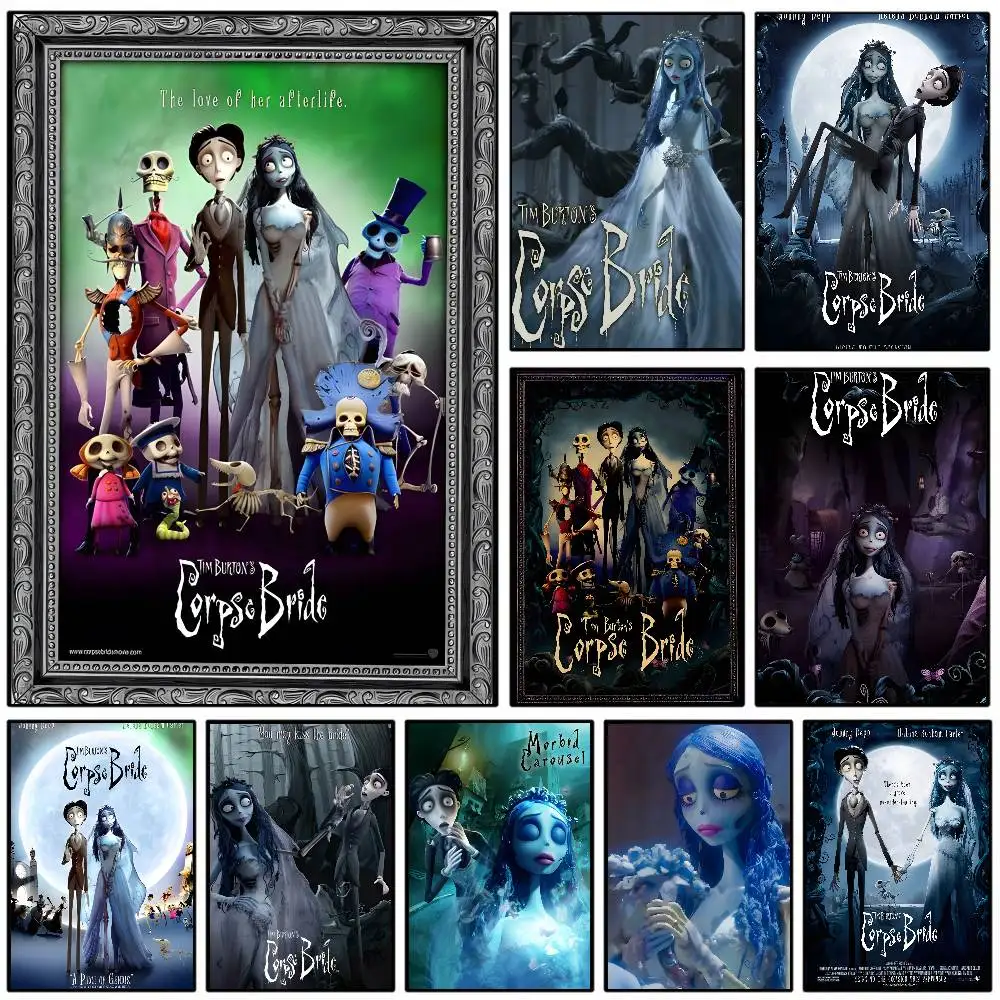 C-Corpse Bride Cartoon Poster Art With Prints Home bedroom living room decoration gift