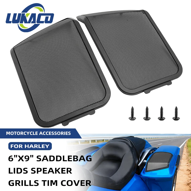 

For Harley CVO Road Glide Street Glide FLHX FLTRX 1994-2013 Motorcycle Accessories 6x9" Saddlebag Lid Speaker Grill Matte Black